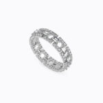 Round And Baguette Cut Lab Grown Diamond Eternity Wedding band - Image 3