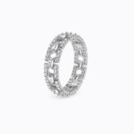 Round And Baguette Cut Lab Grown Diamond Eternity Wedding band - Image 4